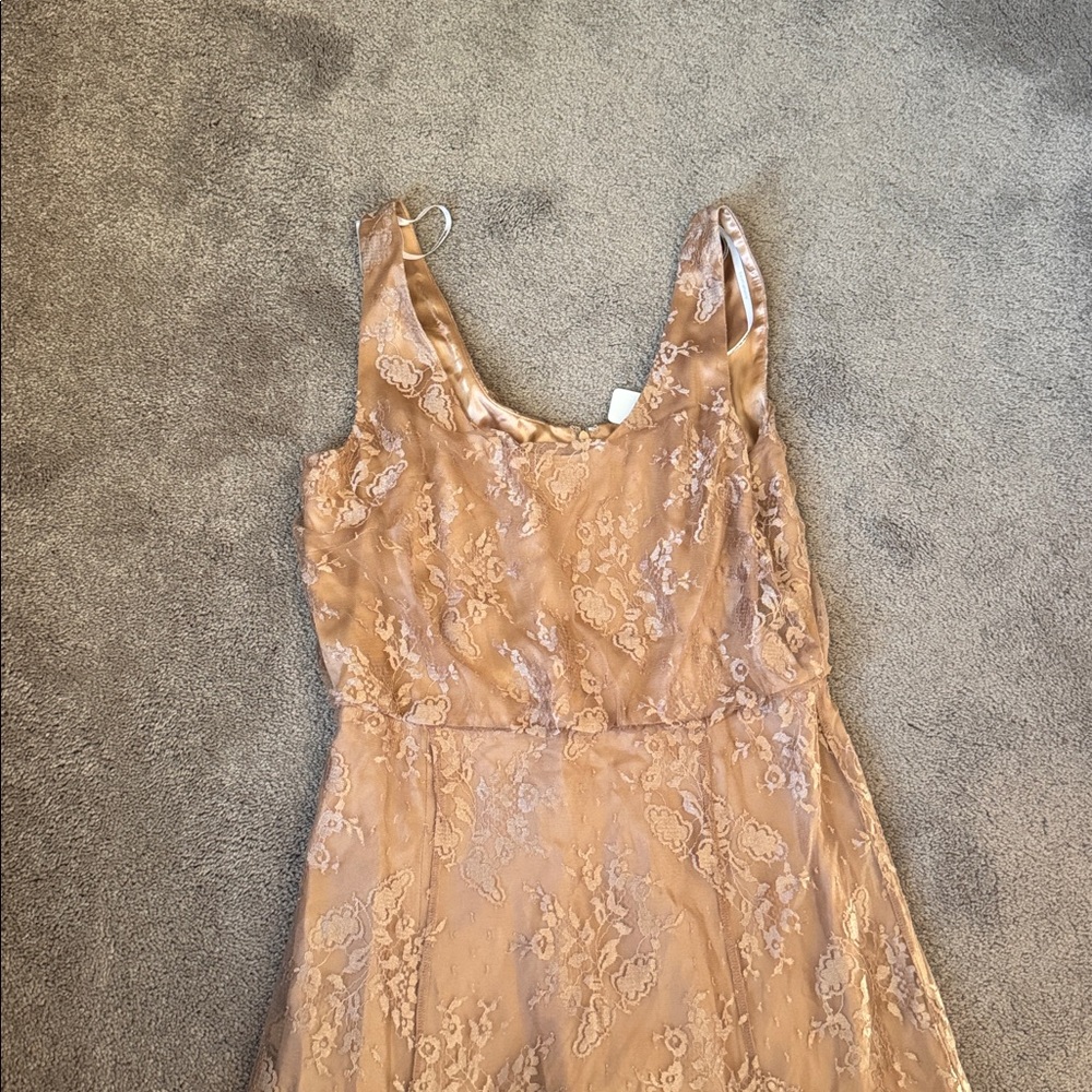 Donna Morgan Collection Oyster Natalya Blouseon Lace Dress SIZE 10 - Picture 4 of 9